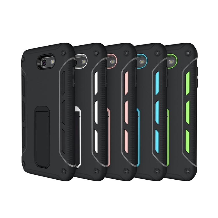 For Samsung Galaxy J7 (2017) Supporting Kickstand PC + TPU Hybrid Mobile Case - Black-12