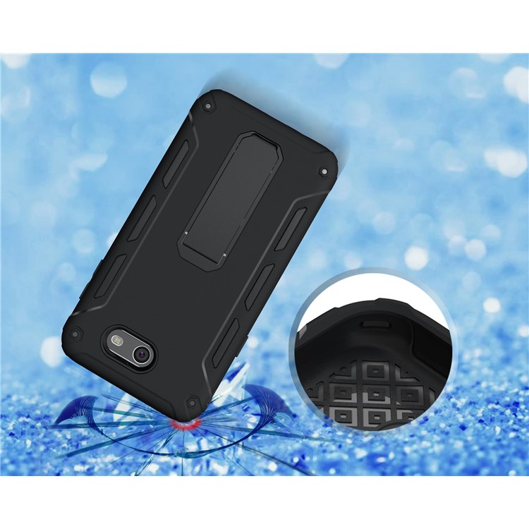 For Samsung Galaxy J7 (2017) Supporting Kickstand PC + TPU Hybrid Mobile Case - Black-7