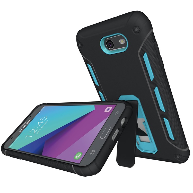 Supporting Kickstand PC + TPU Protective Case Accessory for Samsung Galaxy J7 (2017) - Blue-1