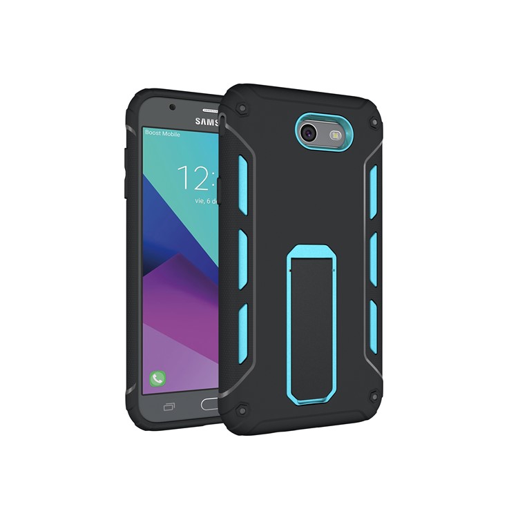 Supporting Kickstand PC + TPU Protective Case Accessory for Samsung Galaxy J7 (2017) - Blue-2
