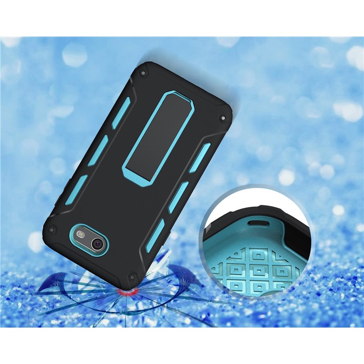 Supporting Kickstand PC + TPU Protective Case Accessory for Samsung Galaxy J7 (2017) - Blue-3