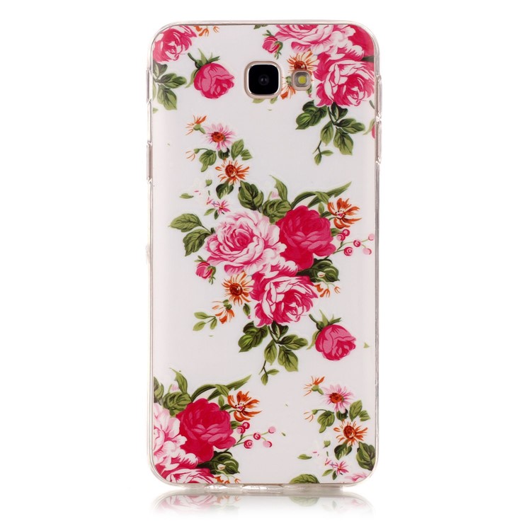 Noctilucent Patterned IMD TPU Case for Samsung Galaxy J7 Prime/On7 2016 - Blooming Peonies-2