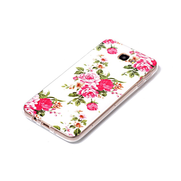 Noctilucent Patterned IMD TPU Case for Samsung Galaxy J7 Prime/On7 2016 - Blooming Peonies-3