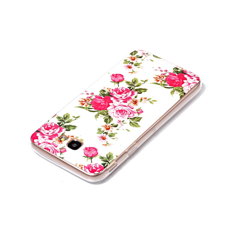Noctilucent Patterned IMD TPU Case for Samsung Galaxy J7 Prime/On7 2016 - Blooming Peonies-4