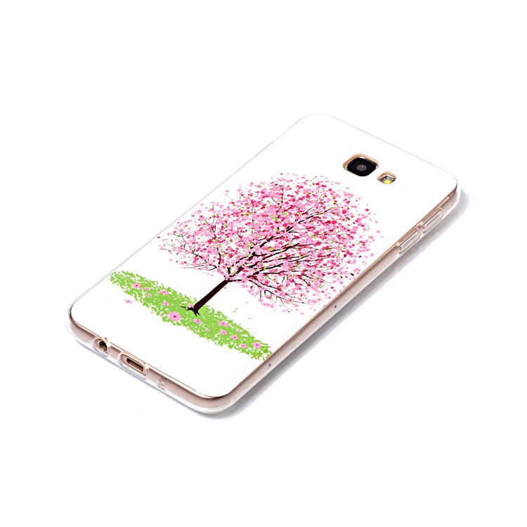 Noctilucent TPU Phone Case for Samsung Galaxy J7 Prime/On7 2016 - Pink Flower Tree-3