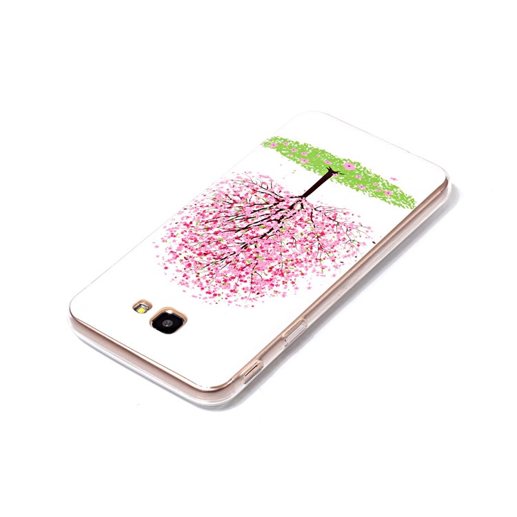 Noctilucent TPU Phone Case for Samsung Galaxy J7 Prime/On7 2016 - Pink Flower Tree-4