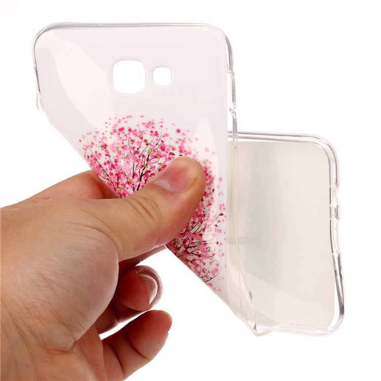 Noctilucent TPU Phone Case for Samsung Galaxy J7 Prime/On7 2016 - Pink Flower Tree-6