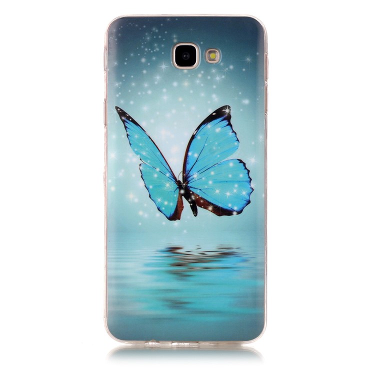 IMD Gel TPU Luminous Case for Samsung Galaxy J7 Prime/On7 2016 - Shining Blue Butterfly-2