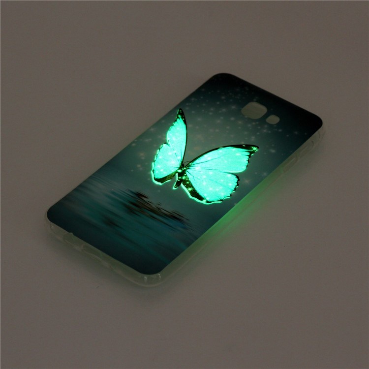 IMD Gel TPU Luminous Case for Samsung Galaxy J7 Prime/On7 2016 - Shining Blue Butterfly-5