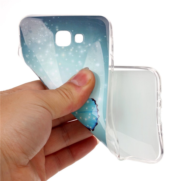 IMD Gel TPU Luminous Case for Samsung Galaxy J7 Prime/On7 2016 - Shining Blue Butterfly-6