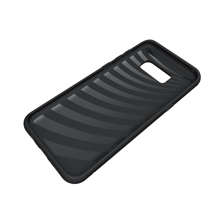 Brushed Plastic + TPU Kickstand Card Holder Case for Samsung Galaxy S8 Plus - Black-8