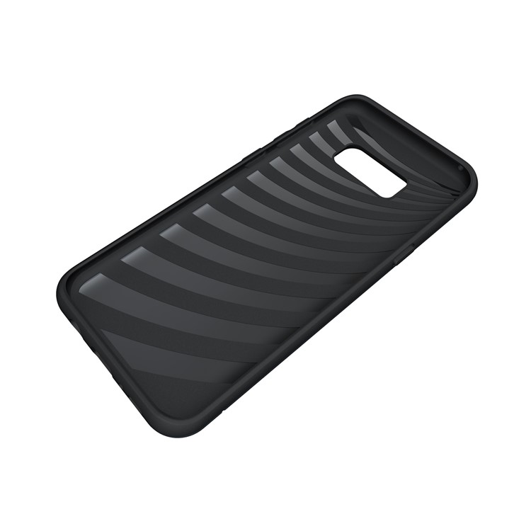 Brushed Plastic + TPU Mobile Shell with Kickstand Card Slot for Samsung S8 Plus - Dark Blue-8