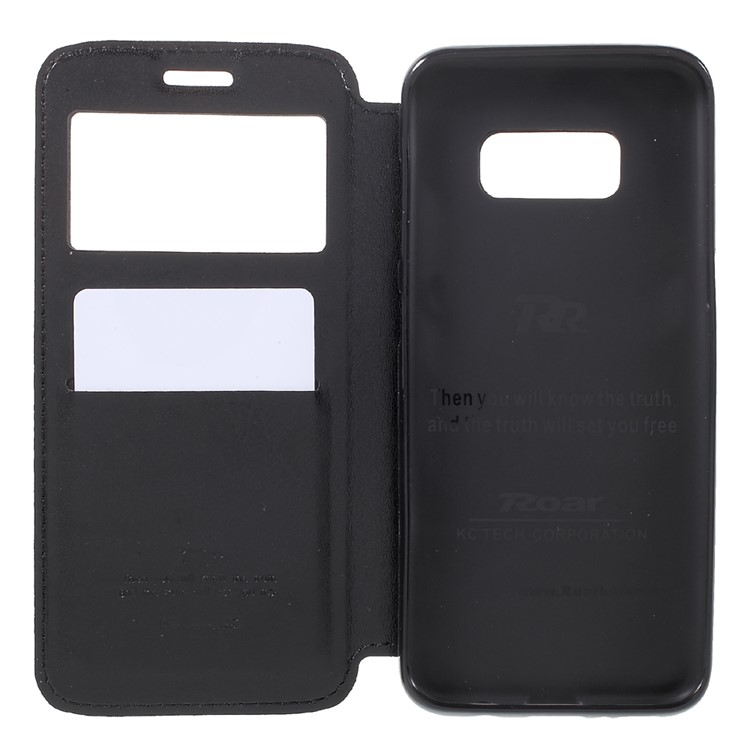 ROAR Noble Leather View Case Stand for Samsung Galaxy S8 - Black-5