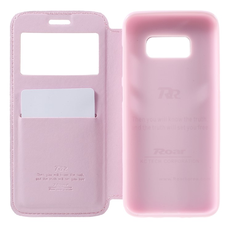 ROAR Noble View Window Leather Shell for Samsung Galaxy S8 - Pink-5