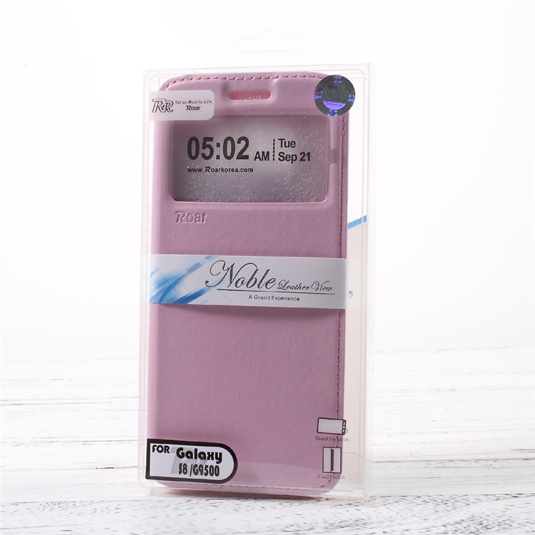 ROAR Noble View Window Leather Shell for Samsung Galaxy S8 - Pink-7