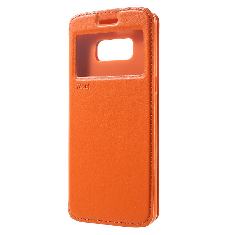 ROAR for Samsung Galaxy S8 Noble Leather View Case Cover - Orange-2