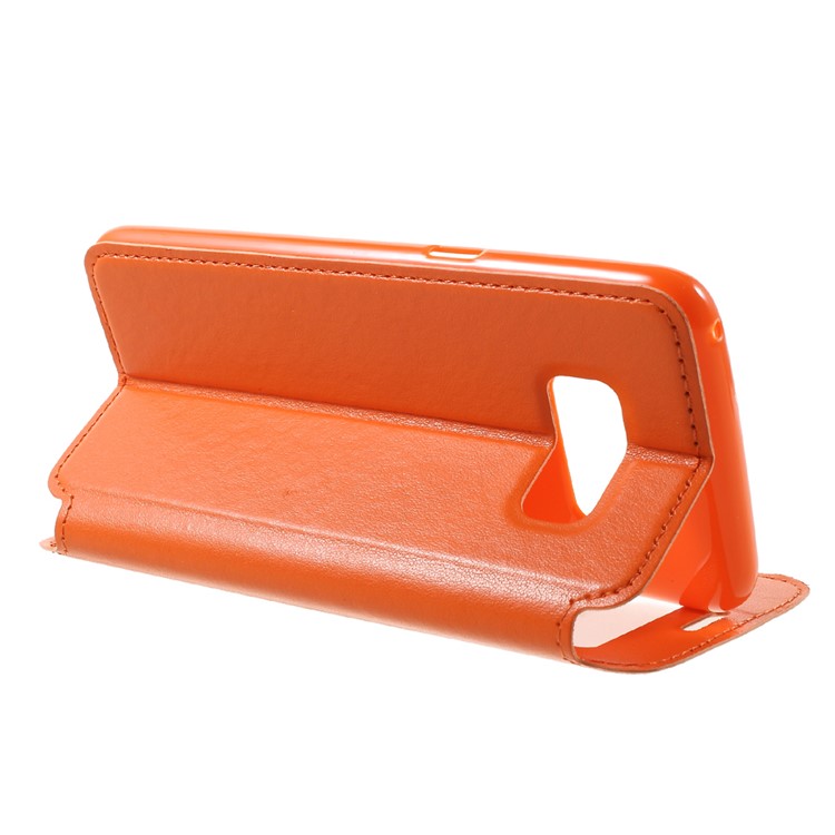 ROAR for Samsung Galaxy S8 Noble Leather View Case Cover - Orange-4