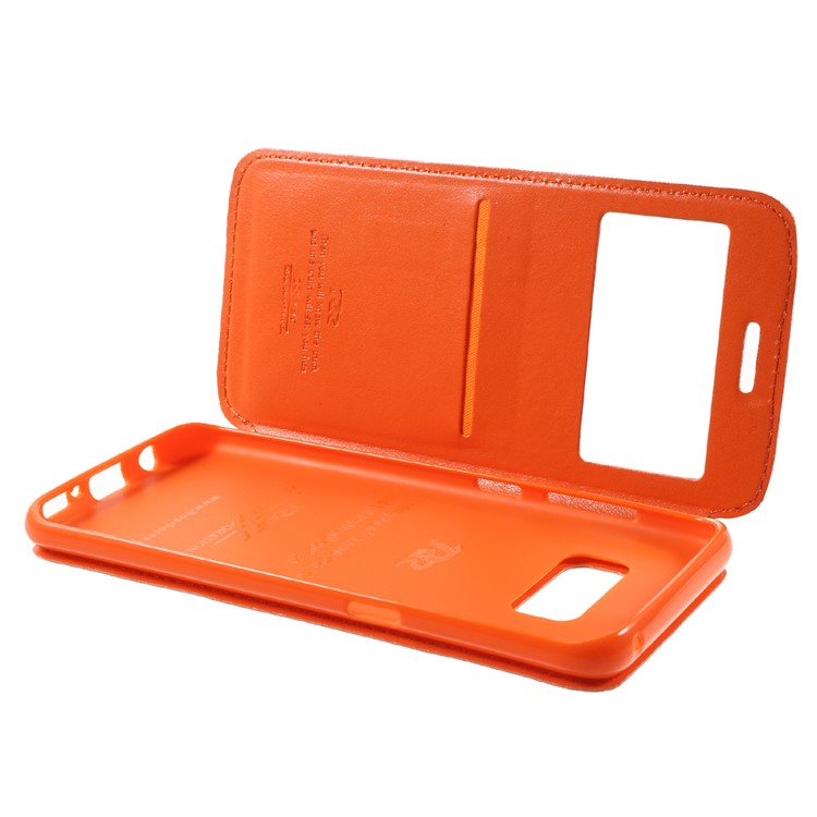 ROAR for Samsung Galaxy S8 Noble Leather View Case Cover - Orange-6