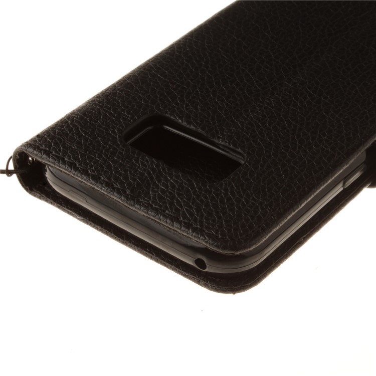 Litchi Skin Wallet Leather Stand Case for Samsung Galaxy S8 - Black-5