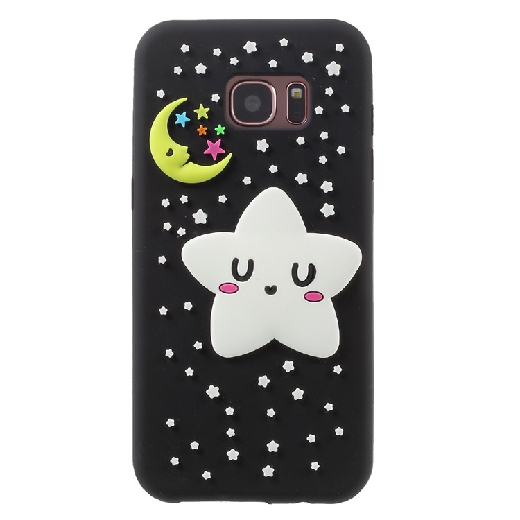 3D Pattern Luminous Silicone Mobile Phone Cases for Samsung Galaxy S7 Edge G935 - Starry Sky-2