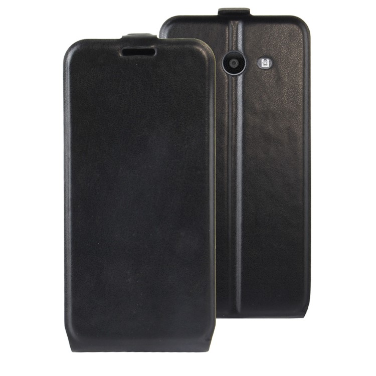 Crazy Horse Leather Vertical Case for Samsung Galaxy J7 (2017) - Black-1