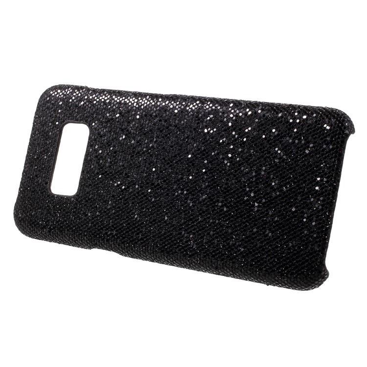 Glitter Sequins PU Leather Coated Hard Skin Case Cover for Samsung Galaxy S8 - Black-2