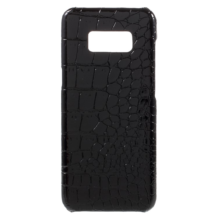 Crocodile Texture PU Leather Coated PC Back Case for Samsung Galaxy S8 - Black-1