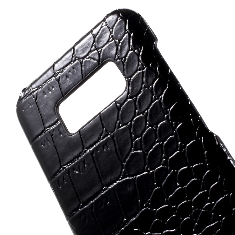 Crocodile Texture PU Leather Coated PC Back Case for Samsung Galaxy S8 - Black-4