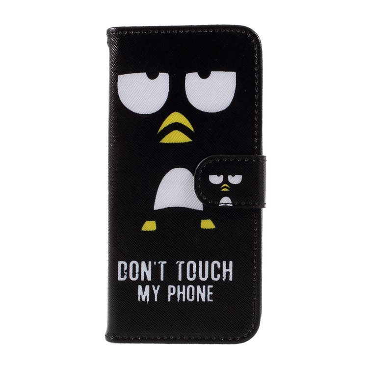 Patterned Leather Wallet Case with Strap for Samsung Galaxy S8 - Do Not Touch My Phone-3