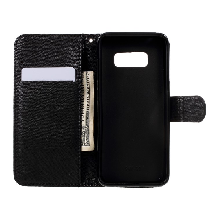 Patterned Leather Wallet Case with Strap for Samsung Galaxy S8 - Do Not Touch My Phone-7