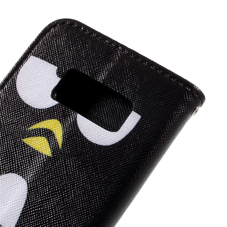 Patterned Leather Wallet Case with Strap for Samsung Galaxy S8 - Do Not Touch My Phone-9