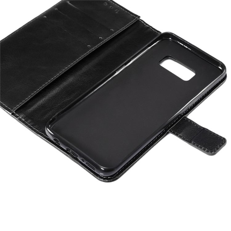 ENKAY Crazy Horse PU Leather Stand Wallet Case for Samsung Galaxy S8 G950 - Black-5