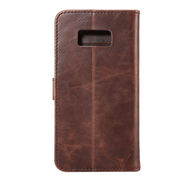 ENKAY Crazy Horse PU Leather Card Holder Mobile Casing for Samsung Galaxy S8 G950 - Coffee-2