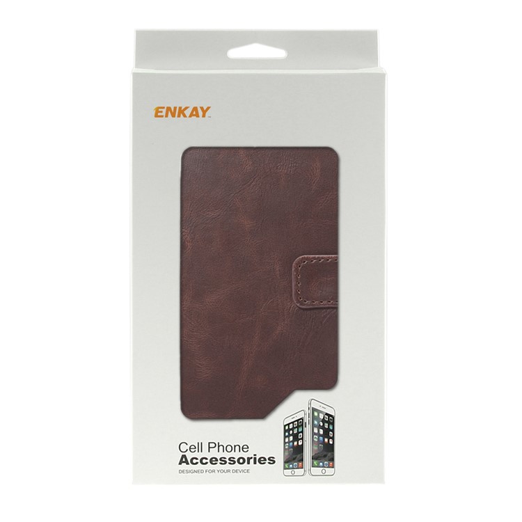 ENKAY Crazy Horse PU Leather Card Holder Mobile Casing for Samsung Galaxy S8 G950 - Coffee-6