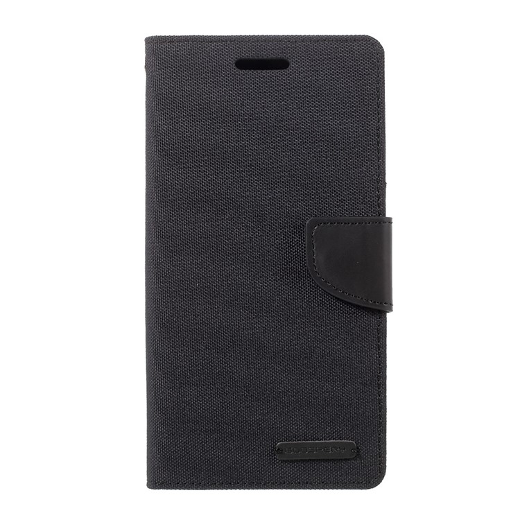MERCURY GOOSPERY Canvas Diary Wallet Leather Moible Case for Samsung Galaxy A7 (2017) A720 - Black-2