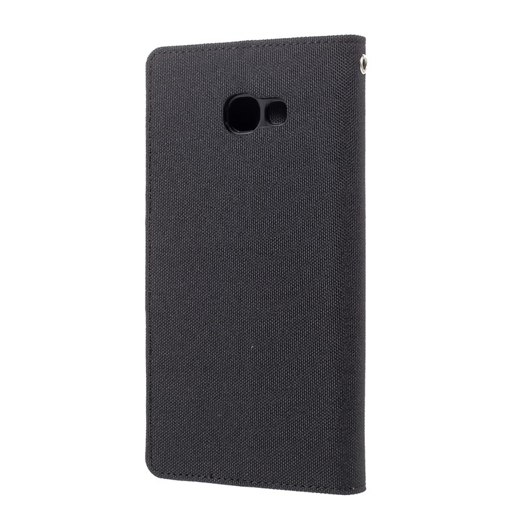 MERCURY GOOSPERY Canvas Diary Wallet Leather Moible Case for Samsung Galaxy A7 (2017) A720 - Black-3