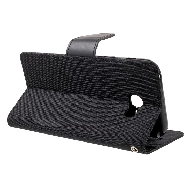 MERCURY GOOSPERY Canvas Diary Wallet Leather Moible Case for Samsung Galaxy A7 (2017) A720 - Black-4