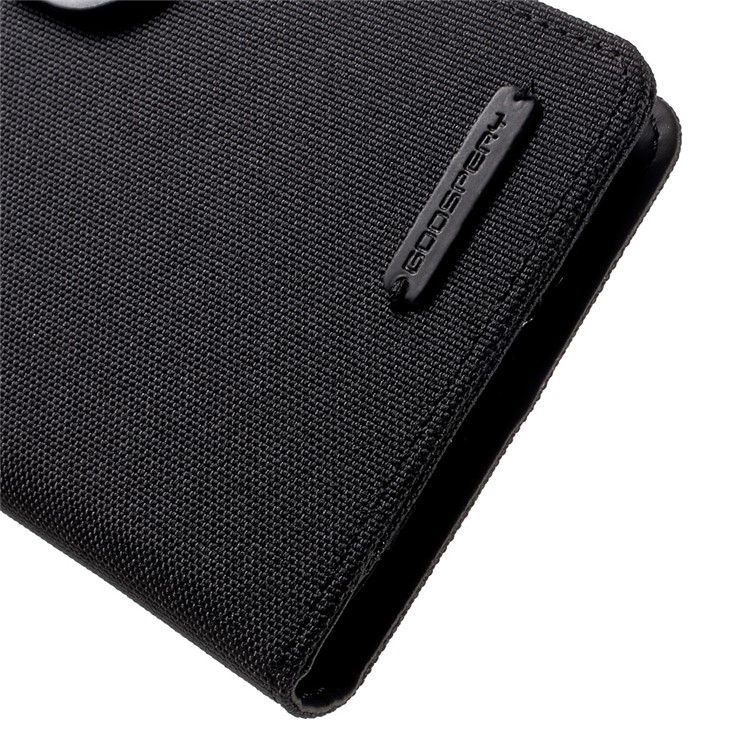 MERCURY GOOSPERY Canvas Diary Wallet Leather Moible Case for Samsung Galaxy A7 (2017) A720 - Black-8