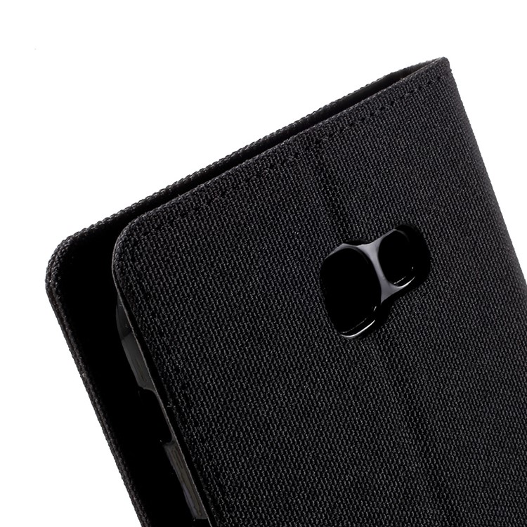 MERCURY GOOSPERY Canvas Diary Wallet Leather Moible Case for Samsung Galaxy A7 (2017) A720 - Black-9