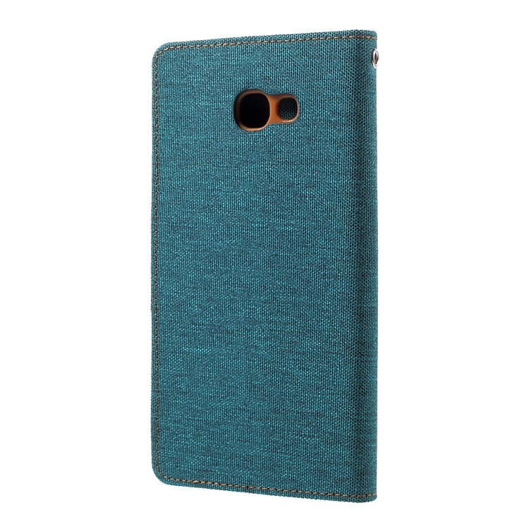 MERCURY GOOSPERY Canvas Diary Leather Cover Case for Samsung Galaxy A7 (2017) A720 - Green-3