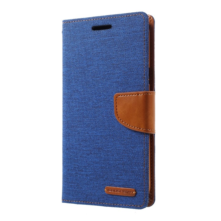 MERCURY GOOSPERY Canvas Diary Wallet Stand Leather Case for Samsung Galaxy A7 (2017) A720 - Light Blue-2