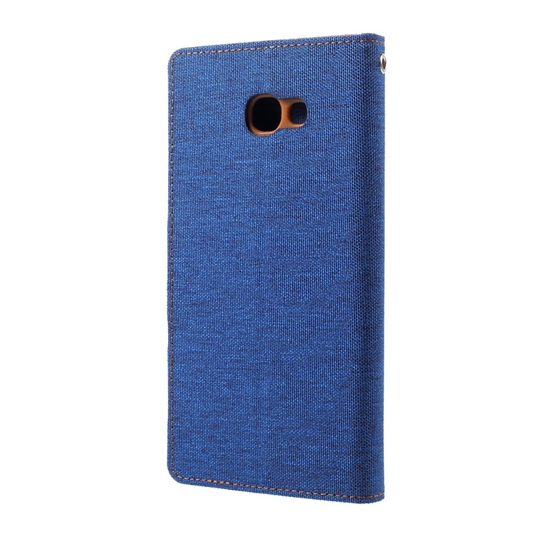 MERCURY GOOSPERY Canvas Diary Wallet Stand Leather Case for Samsung Galaxy A7 (2017) A720 - Light Blue-3