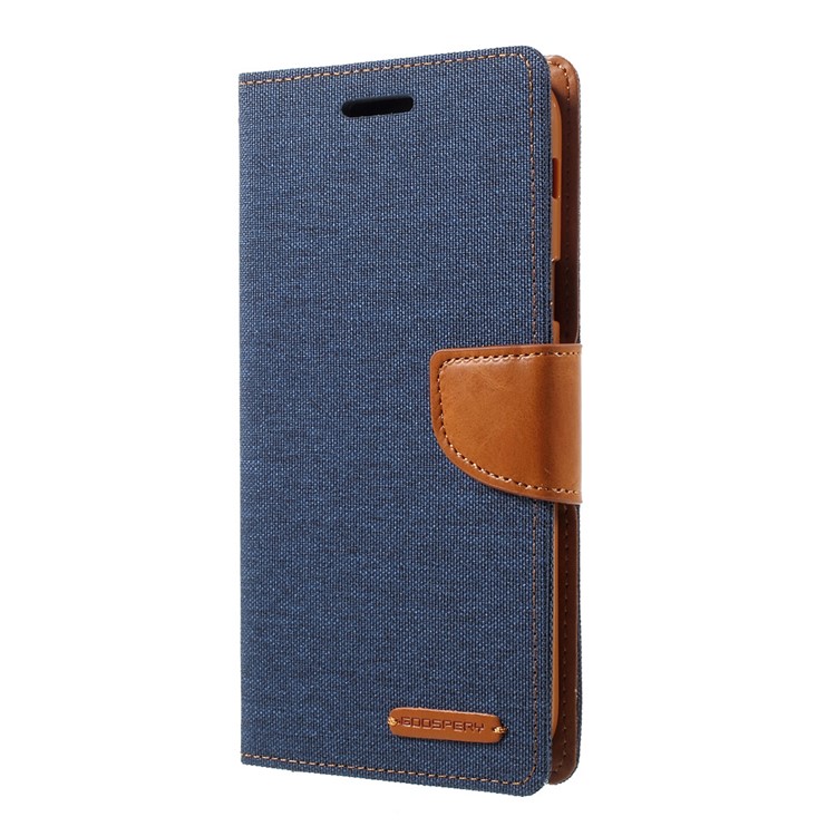 MERCURY GOOSPERY Canvas Diary Wallet Leather Protective Case for Samsung Galaxy A7 (2017) A720 - Dark Blue-2