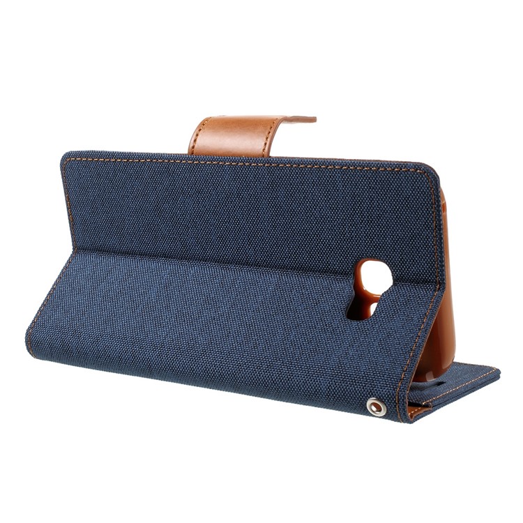 MERCURY GOOSPERY Canvas Diary Wallet Leather Protective Case for Samsung Galaxy A7 (2017) A720 - Dark Blue-4