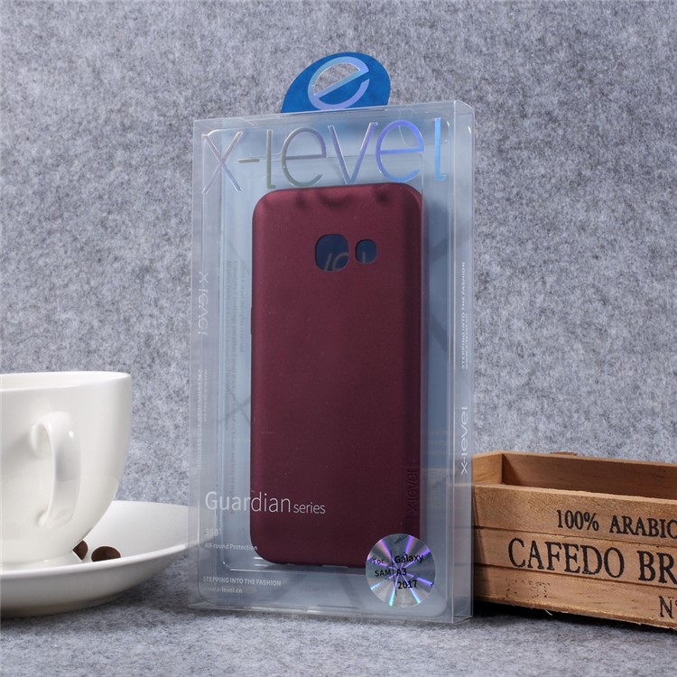X-LEVEL Guardian Series Matte TPU Soft Cover for Samsung A3 (2017) - Wine Red-4