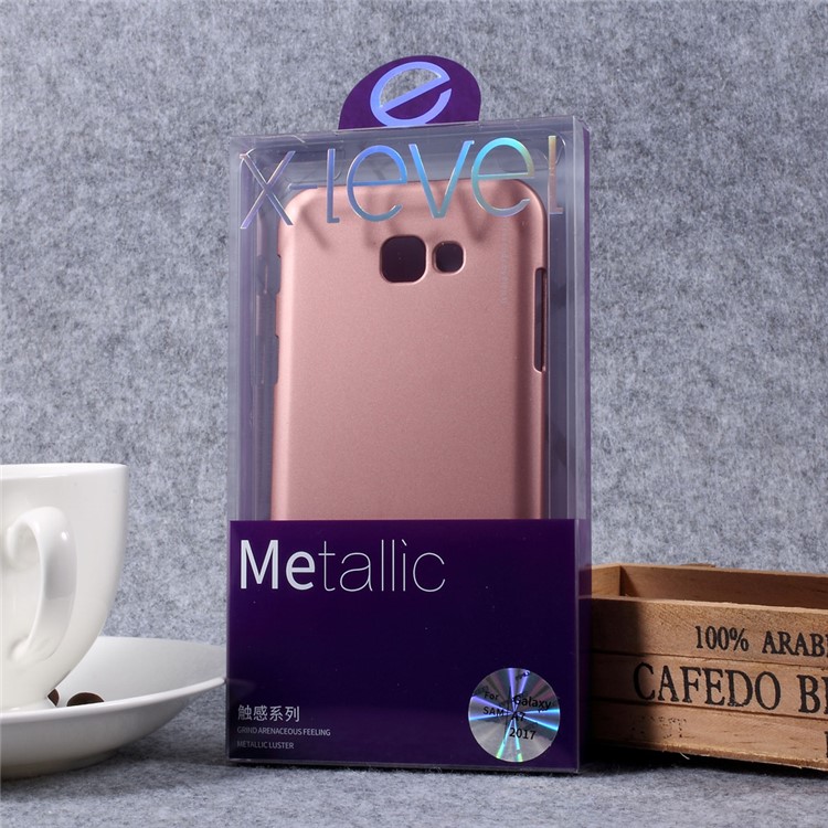 X-LEVEL Metallic PC Mobile Cover for Samsung A7 (2017) SM-A720F - Rose Gold-7