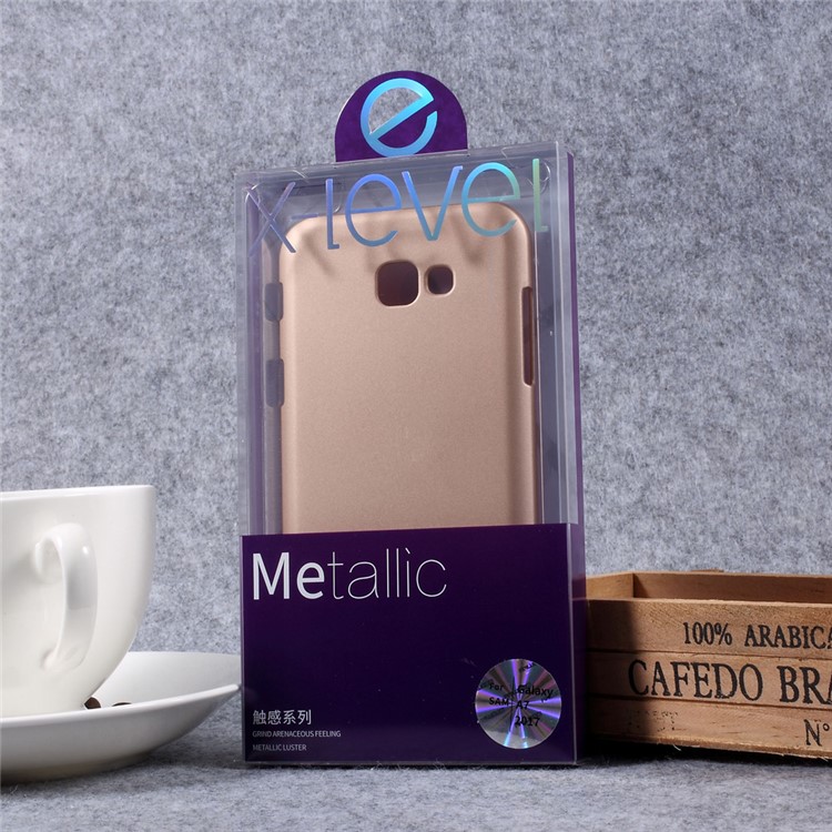 X-LEVEL Metallic PC Hard Shell Case for Samsung Galaxy A7 (2017) SM-A720F - Gold-7