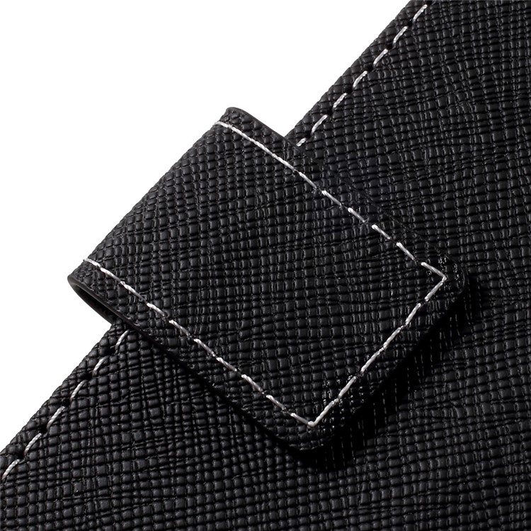 Cross Texture Stand Wallet Leather Phone Case for Samsung Galaxy S8 - Black-10
