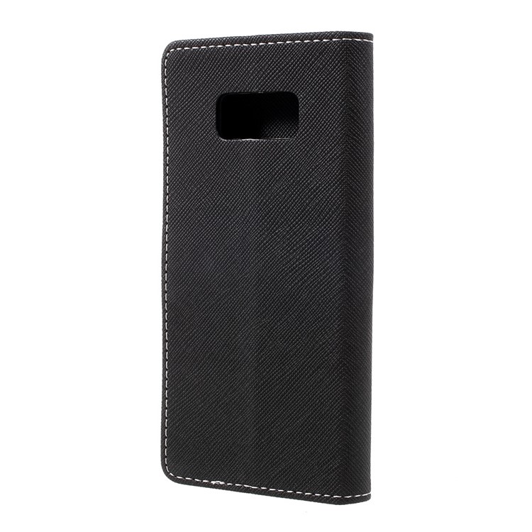 Cross Texture Stand Wallet Leather Phone Case for Samsung Galaxy S8 - Black-2