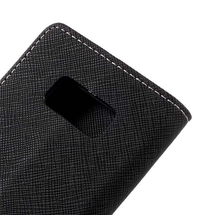 Cross Texture Stand Wallet Leather Phone Case for Samsung Galaxy S8 - Black-7
